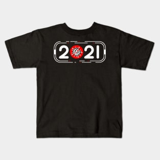 Vaccinated 2021 Black and White Text Based Design Kids T-Shirt